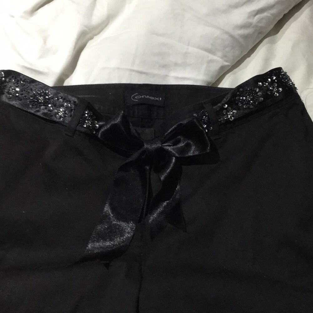Context cropped black cotton spandex pant NWT 4